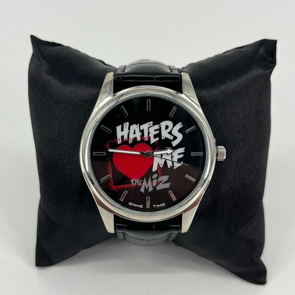 WWE The Miz Haters Love Me Watch Men's‎ Size Black Leather Band Game Time New